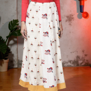 Women Peacock Printed Skirt