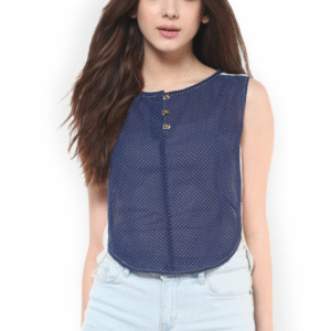 Women Blue Printed Top