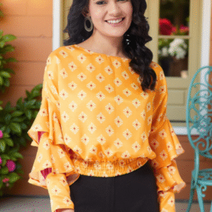 Printed Bell Sleeve Regular Top