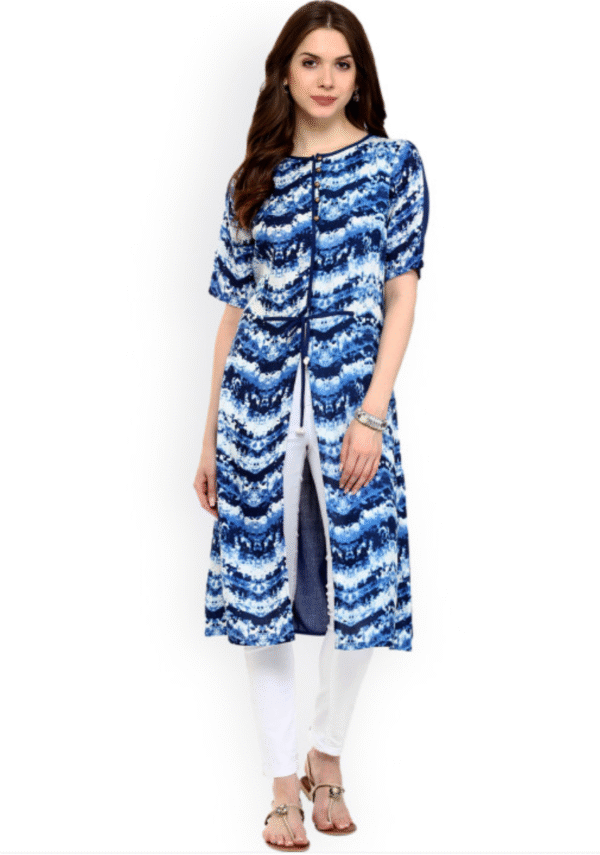 Blue Printed Midi Top